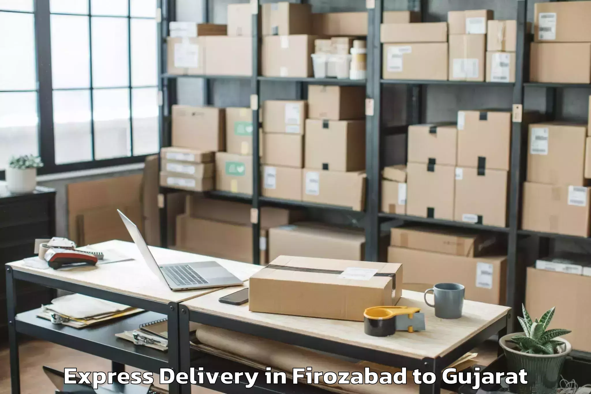 Leading Firozabad to Jasdan Express Delivery Provider